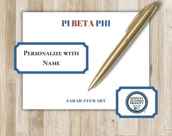 Personalized Pi Beta Phi Stationery | Pi Phi Flat Notecards | Pi Beta Phi Sorority Stationary Set | Big / Little Sister Gift | Bid Day Gift