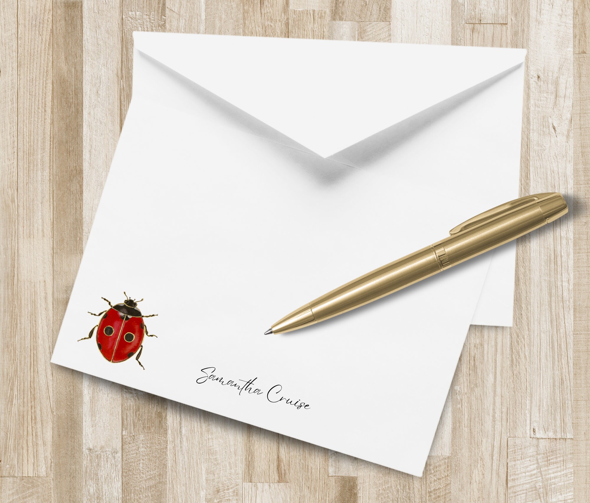 Personalized Ladybug Stationery / Stationary | Ladybug Notecards | Red ...