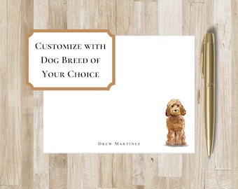Personalisiertes Hunde-Briefpapier / Papeterie | Wähle deine Hunderasse | Individuelle Hunde Grußkarten | Hundeliebhaber Geschenk | Möglichkeit, mehrere Hunde hinzuzufügen
