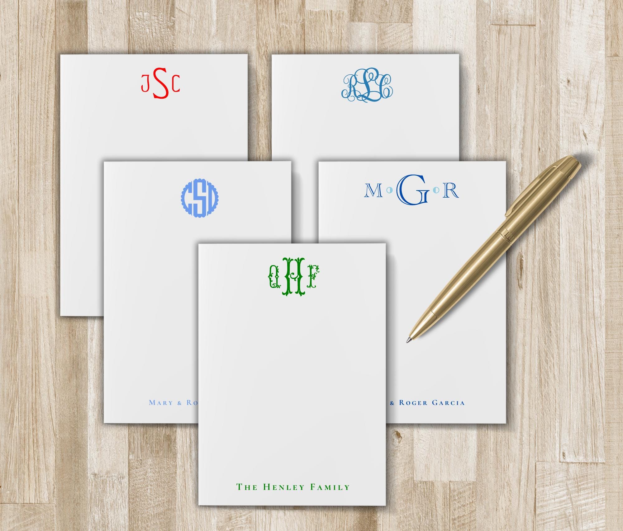 Personalized Monogram Notepad | Customize Colors and Name ...