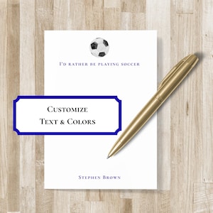 Personalized Soccer Notepad | Soccer Player Gift | Soccer Stationery | Soccer Team Gift