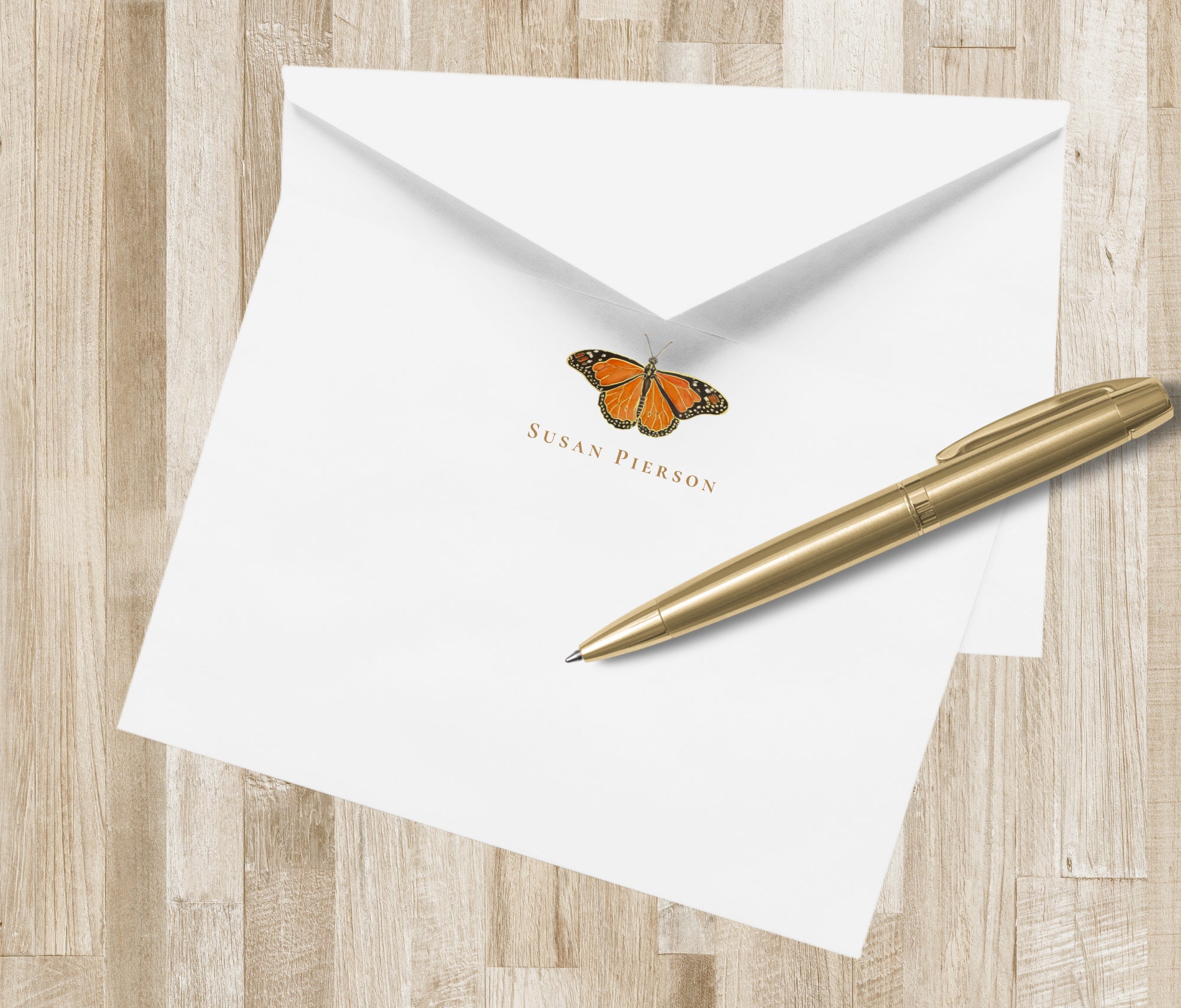 Personalized Monarch Butterfly Stationery | Custom Butterfly Notecards ...