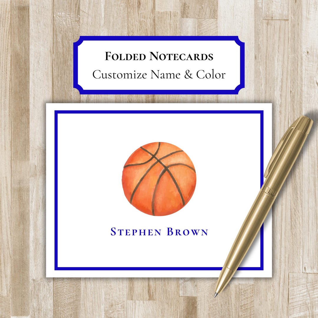 Personalized Folded Basketball Notecards | Basketball Stationery Set ...
