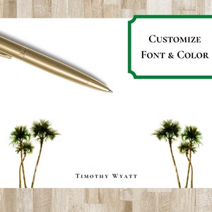 Palm Tree Stationery Set / Personalized Stationary Set | Florida Notecards | Coastal Notecards | Florida Stationery | Coastal Stationery