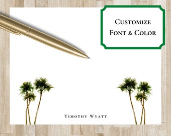 Palm Tree Stationery Set / Personalized Stationary Set | Florida Notecards | Coastal Notecards | Florida Stationery | Coastal Stationery