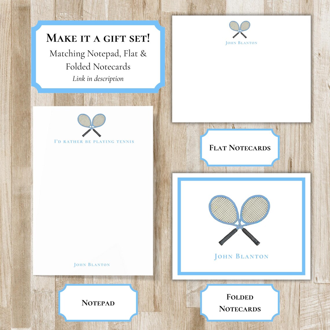 Personalized Tennis Racket Notepad | Tennis Racquet Stationery ...