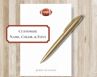 Personalized Football Notepad | Football Stationery | Football Team Gift | Football Fan Birthday Present | Flag Football Team Gift