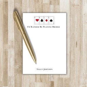 Personalisierte Brücke Notizblock | Kartenspiel Notizblock | Notizblock für Kartenspieler