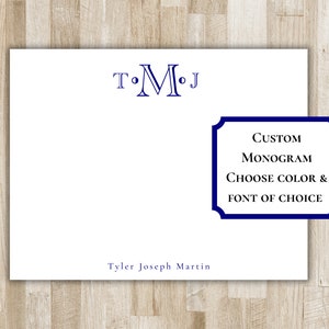 Monogram Stationery Set | Monogram Stationary | Initials Notecards | Couples Gift | Wedding Gift | Godparent Gift | Wedding Thank You Notes