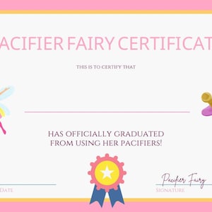 Pacifier Fairy Certificate (Digital Download)