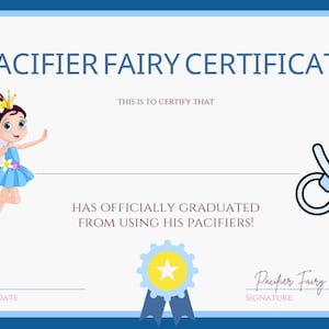 Certificado Hada Chupete - Versión Azul