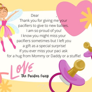 Pacifier Fairy Note