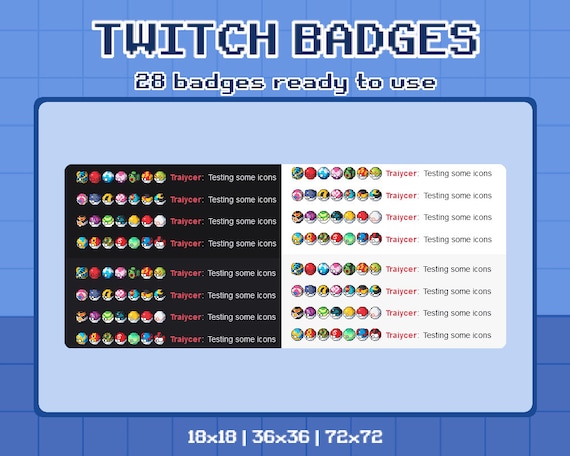 28 Pokeball Twitch Sub Badges Twitch Badges Cool Badges 
