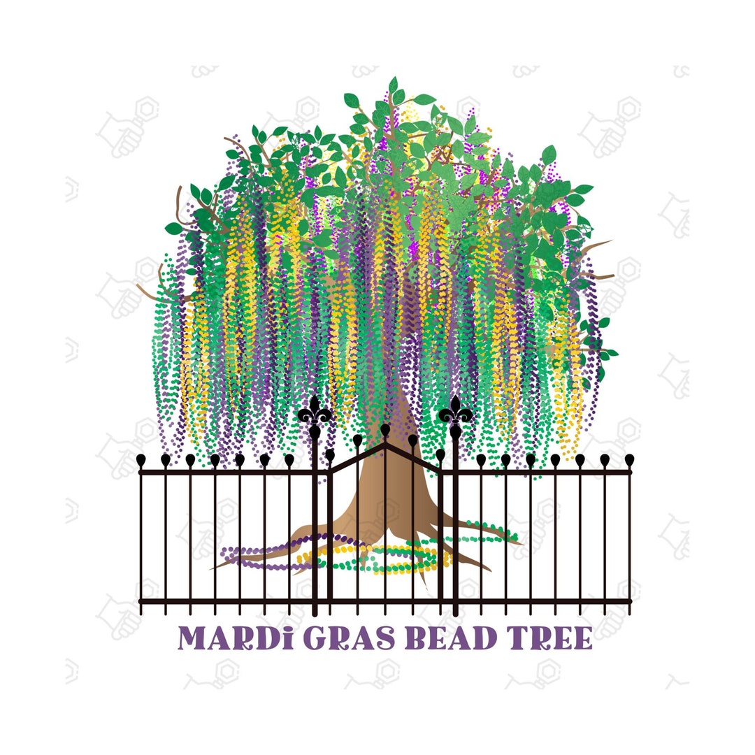 mardi gras bead tree art