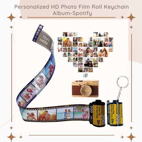 Personalized Film Roll Keychain Custom Photo Album Camera Etsy