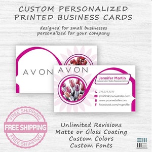 Avon Consultant Printed Business Cards | Small Business Card Design | Double Sided | Premium 16pt |  Matte or Gloss | Free Shipping