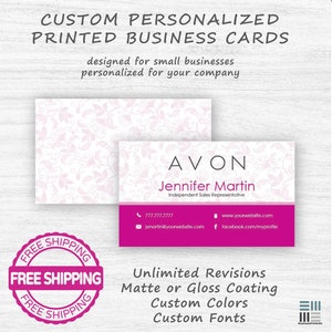 Avon Consultant Printed Business Cards | Small Business Card Design | Double Sided | Premium 16pt |  Matte or Gloss | Free Shipping