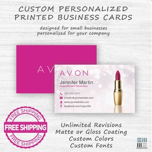 Avon Consultant Printed Business Cards | Small Business Card Design | Double Sided | Premium 16pt |  Matte or Gloss | Free Shipping