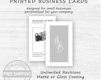 Personalized Printed Business Cards | Photography Card Design | Double Sided | Premium 16pt | Free Shipping