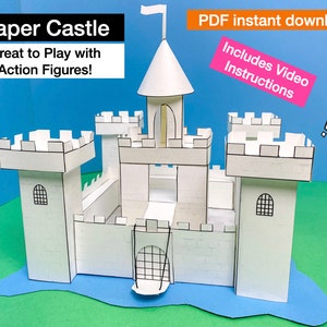 Castello giocattolo di carta stampabile per action figure - PDF digitale
