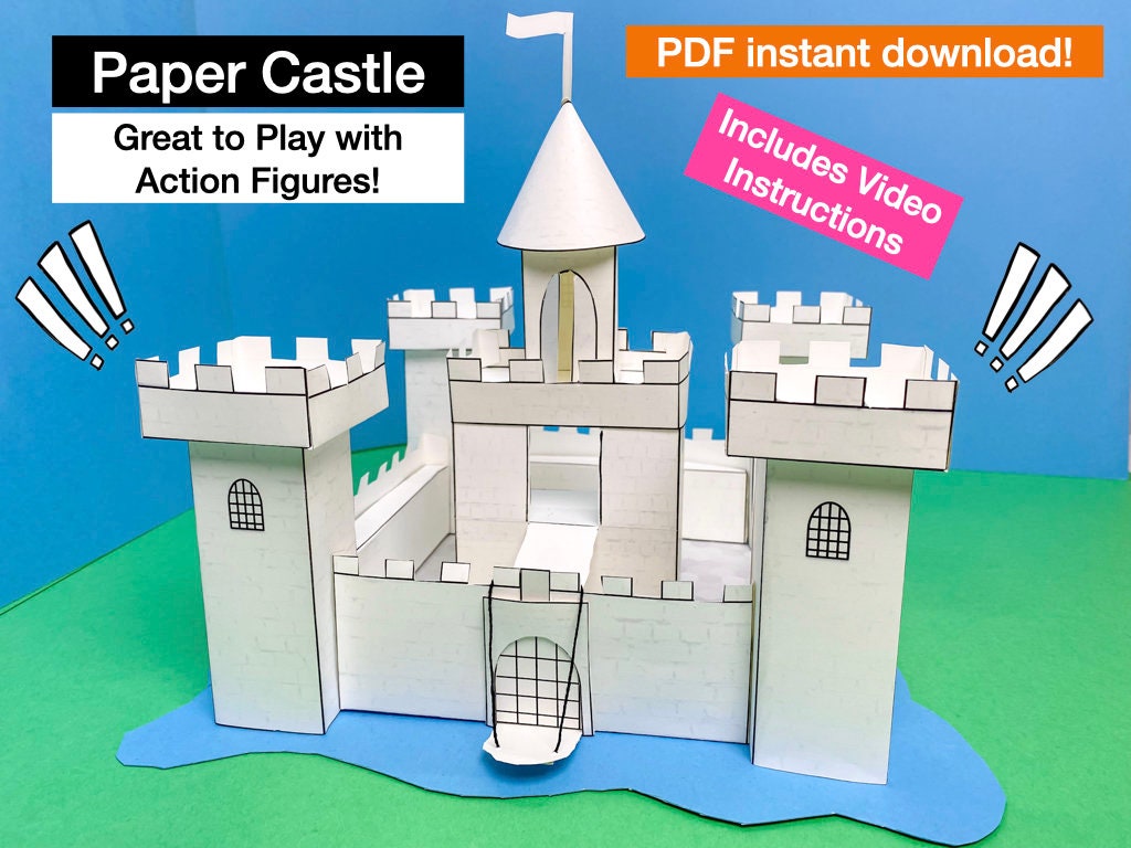 Printable Paper Toy Castle for Action Figures - Digital PDF