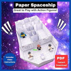 アクションフィギュア用の印刷可能な紙製おもちゃの宇宙船 - デジタルPDF