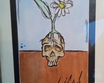 Life flower skull