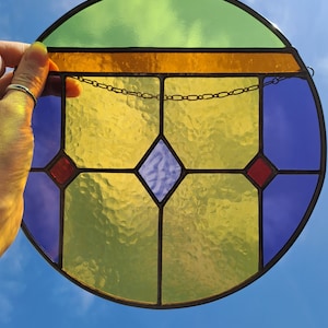 Bluey Inspired Stained Glass Suncatcher - Purple Window Panel Unique Gift Home Decor Bedroom Artwork- Made to Order