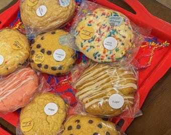 Gourmet Cookie Gift Box - Custom 3, 6, or 12 Pack - Assorted Flavors, Fresh Baked Cookies