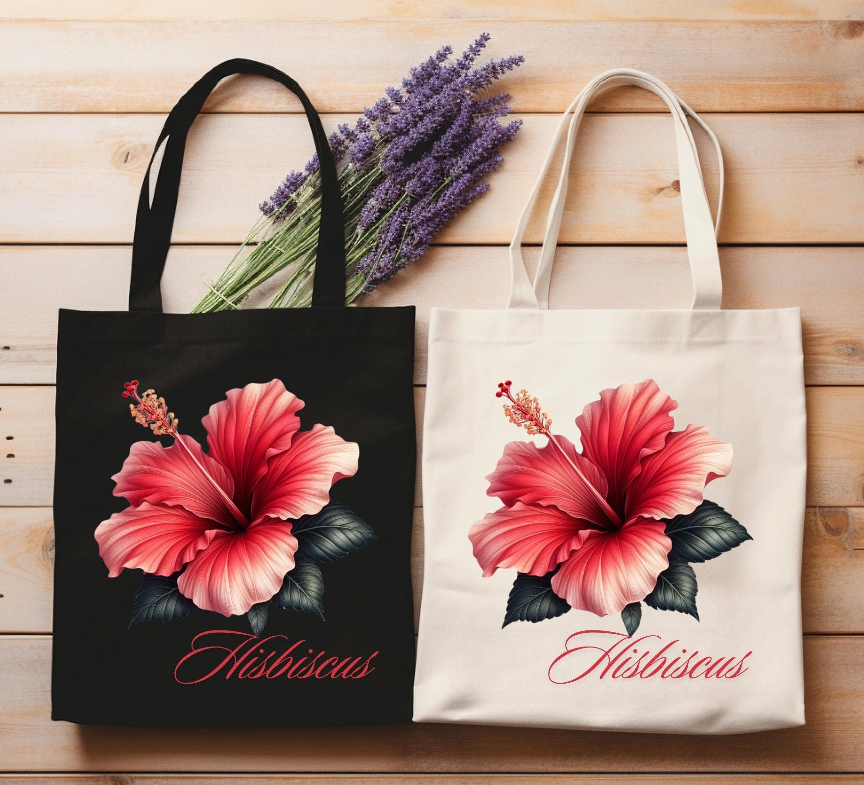 Tote Bags 15x16- Hibiscus Flower - Bird of Paradise Flower - Sunflower ...