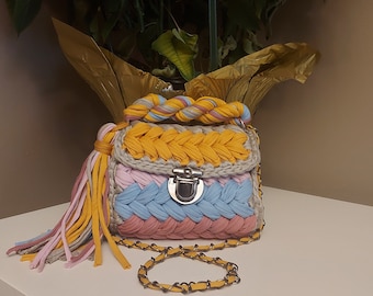 Woven Bag/Mother's Day Gift/Colorful Crochet Bag/ Knitted Bags For Mother Day's Gift/ Mom Gifts/Women Gifts/ Women Shoulder Bag