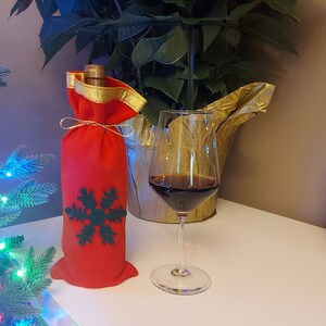 Wine Bag/ Wine Bottle Holder For Christmas Gift/Christmas Bell Themed Bottle Case/ Chic  Gift For Him Or Her