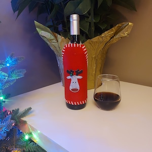 Handmade Felt Bottle Apron/Wine Bottle Décor /Great Gift And Accessory For Christmas