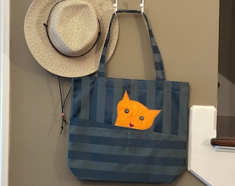 Tote Bag Aesthetic, Aesthetic Tote Bag, Tote with Pockets, Mothers Day Gift, Cat Tote Bag For Cat Lovers , Weekender Bag