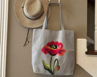 Floral Tote Bag For Mother's Day Gift,Thick Floral Botanical Tote Bag,Shoulder Tote Bag,Shopping Tote Bag,Tapestry Style Bag, Minimalist Bag