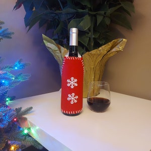 Handmade Felt Bottle Apron/Wine Bottle Holder /Great Gift And Accessory For Christmas