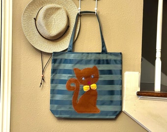 Mothers Day Gift, Cat Tote Bag, Shoulder Bag, Canvas Bag, Beach Bag, Weekender Bag