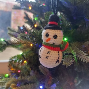 Handmade Christmas Tree Ornament/ Knitted Snowman/ Christmas Gift For Home Décor