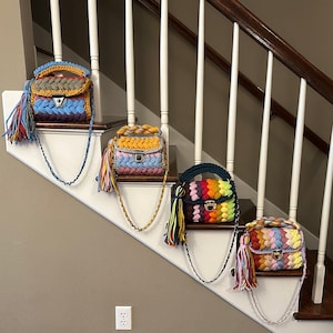 Cadeau de fête des mères/Sac au crochet coloré/Mini sac à bandoulière tissé à la main/Sac à tricoter/Sac design printanier/Sac à bandoulière/Sac de luxe pour femme