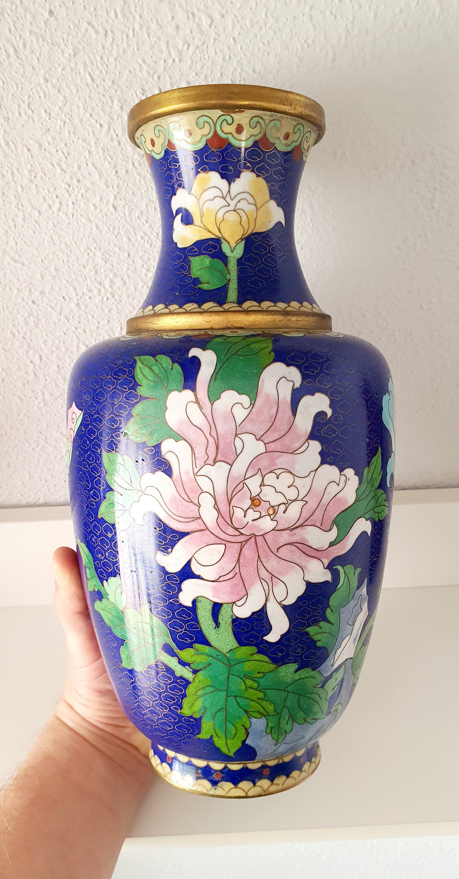 薔薇柄の美しい七宝花瓶 中国七宝花瓶 - Etsy 日本