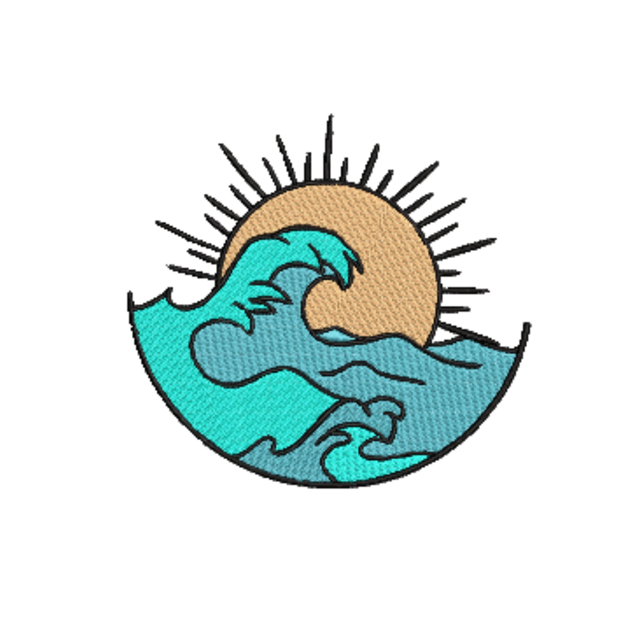 Boho Wave Embroidery Design File Machine Embroidery Digital Etsy