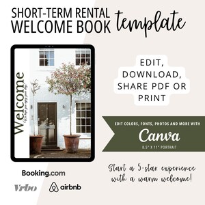 Airbnb Guest Book | Vacation Rental Welcome Book | Airbnb Welcome Book Template | #P8