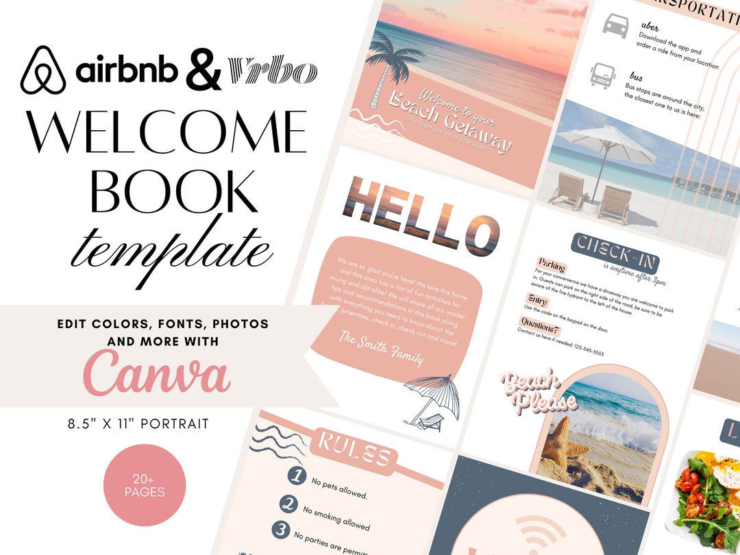 Airbnb Guest Book Vacation Rental Book Airbnb Etsy