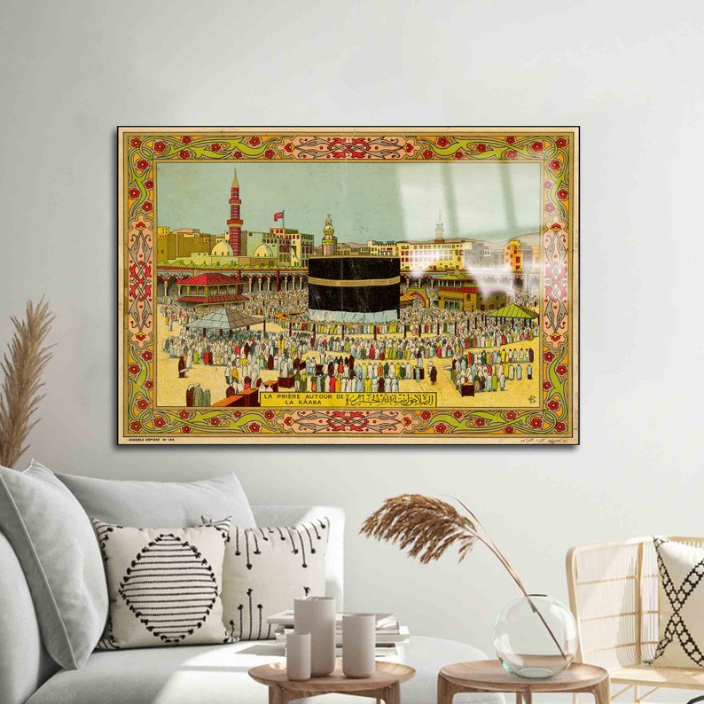 Mural Art, Glass shops Wall Decor, Wall Decoration, Kaaba, Kaaba Glass Printing, Muslim Housewarming Glass, Muslim Wall Decor,