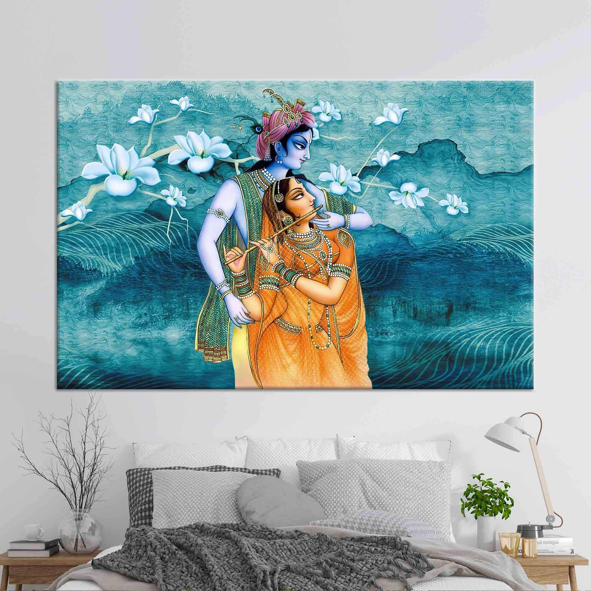 Radha krishna painting,Krishna Radha Modern Art, Handmade Acrylic