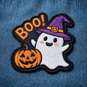 カスタム刺繍ワッペン パンプキン ハロウィン | ジャケット用パーソナライズされた秋のホリデーアイロンワッペン
