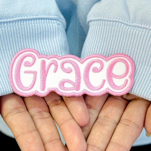 Custom Embroidered Patches - Custom Text Name Plate Hook Loop Patch for Backpacks