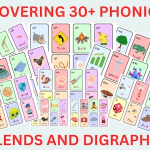 248 Flashcards Grade 1-2 Phonics Blends and Digraphs