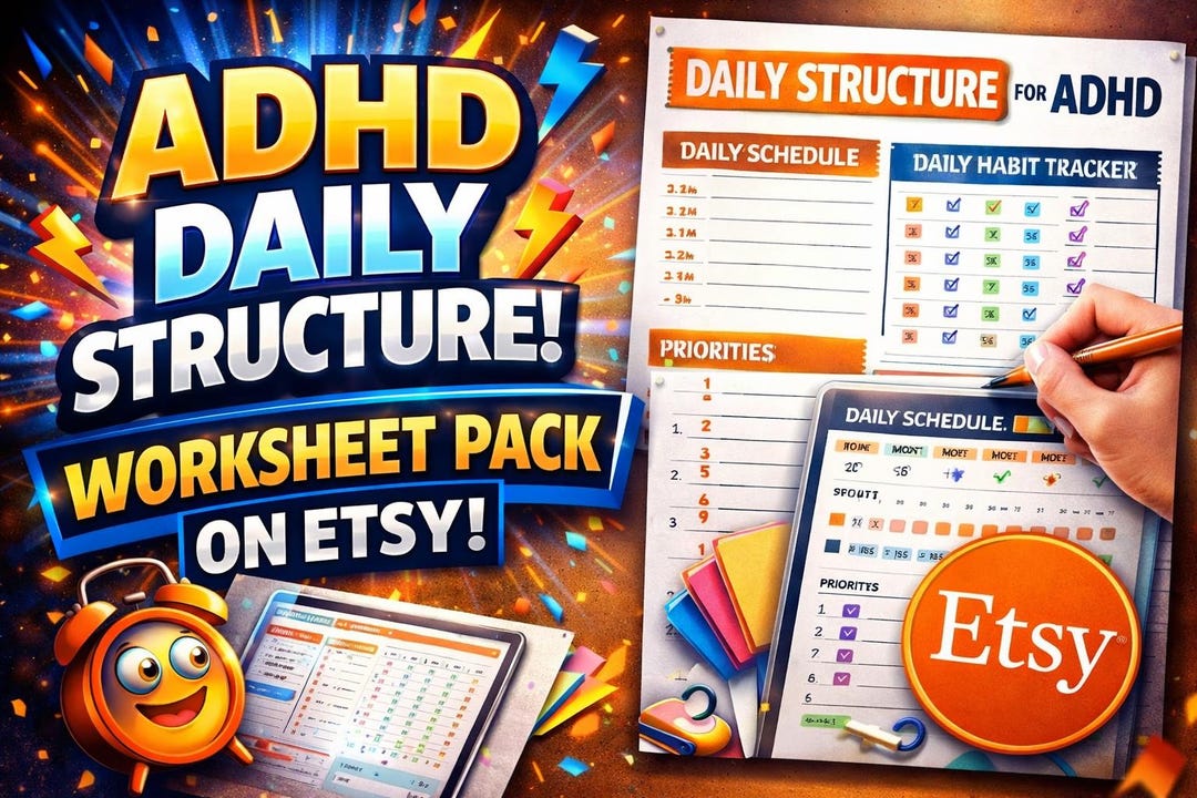 ADHD Daily Planner Printable | Time Blocking, Focus Sprint & Habit ...