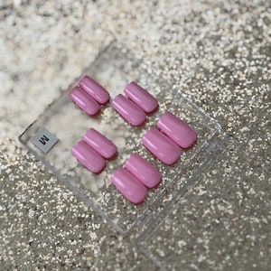 Uñas postizas cuadradas en rosa bebé: tono babydoll